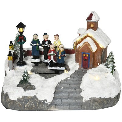 Christmas Village, Choir Animated Winter Wonderland Set with Multicolored LED Light, Battery Operated Christmas Decoration | Target