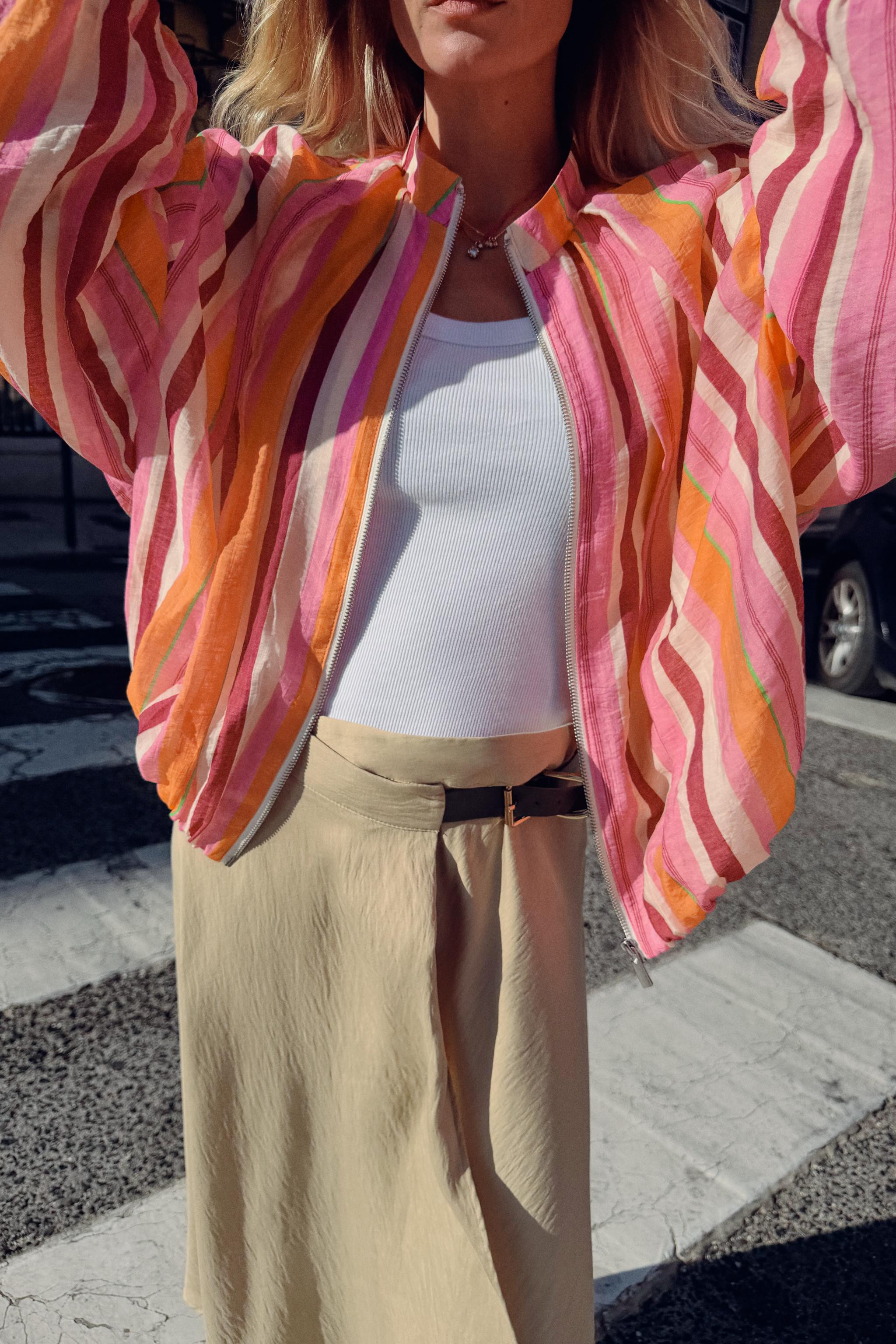 STRIPED BOMBER JACKET | Zara US