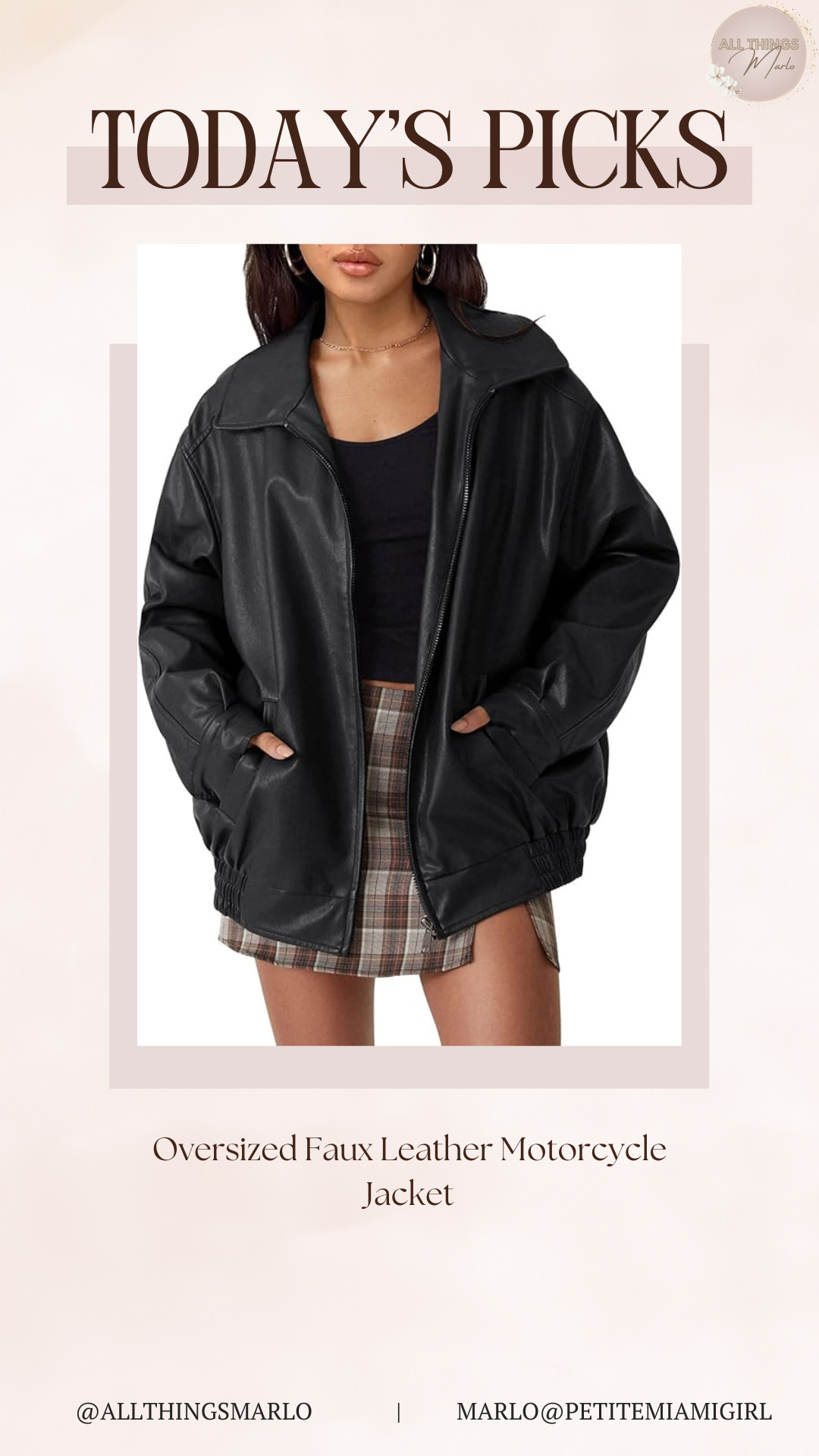 Oversized Faux Leather Motorcycle Jacket 

 #LTKSeasonal #LTKWorkwear #LTKTravel