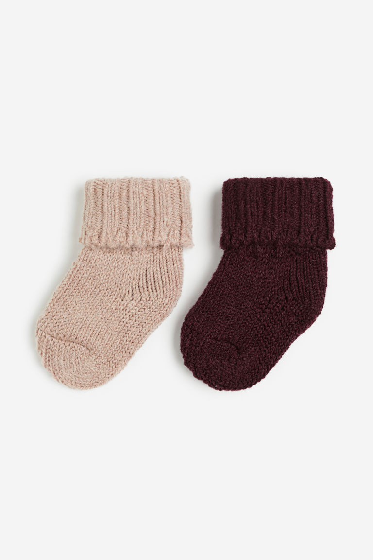 H & M - 2-pack Thick Wool-blend Socks - Orange | H&M (US + CA)