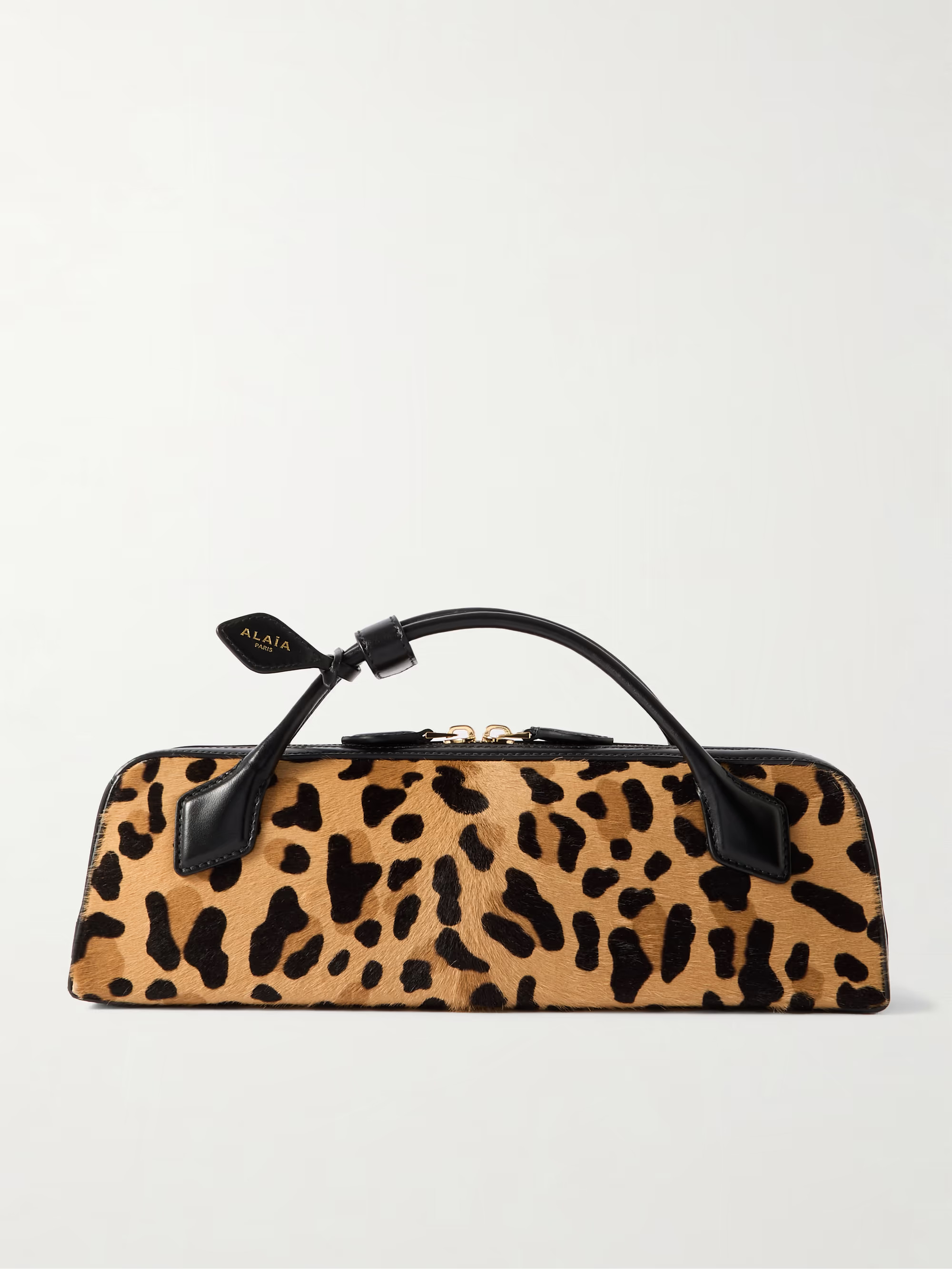 Le Teckel leather-trimmed leopard-print calf hair clutch | NET-A-PORTER (UK & EU)