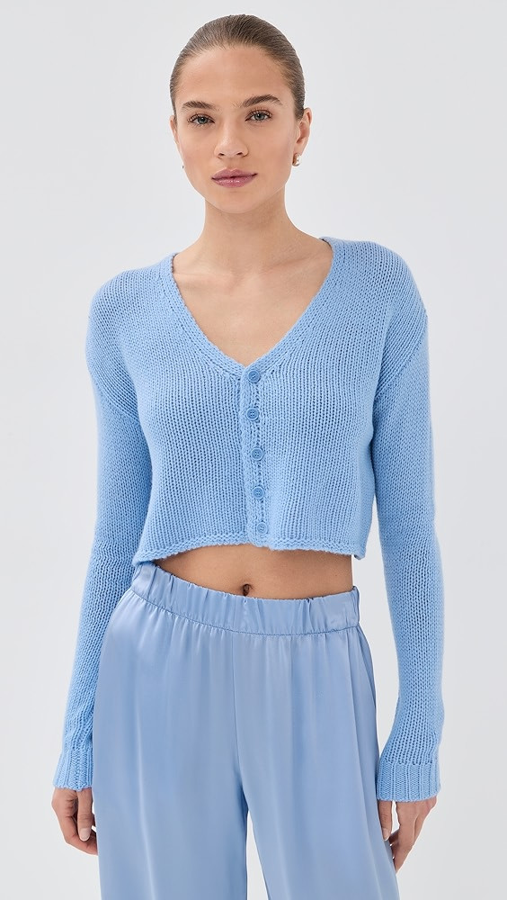 Bianco Cashmere Cropped V Neck Cardigan | Shopbop