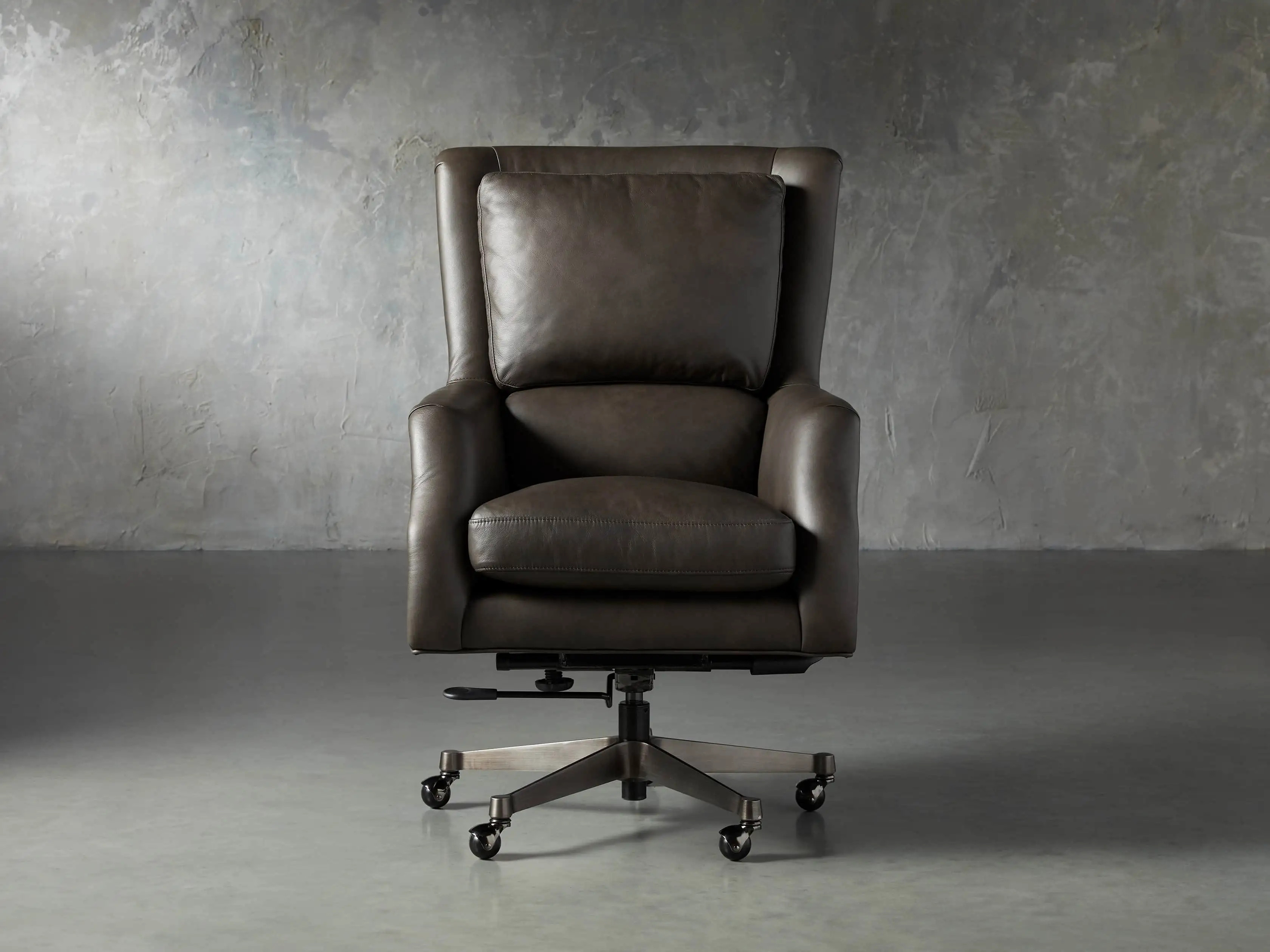 Alex Leather Desk Chair in Brown | Arhaus