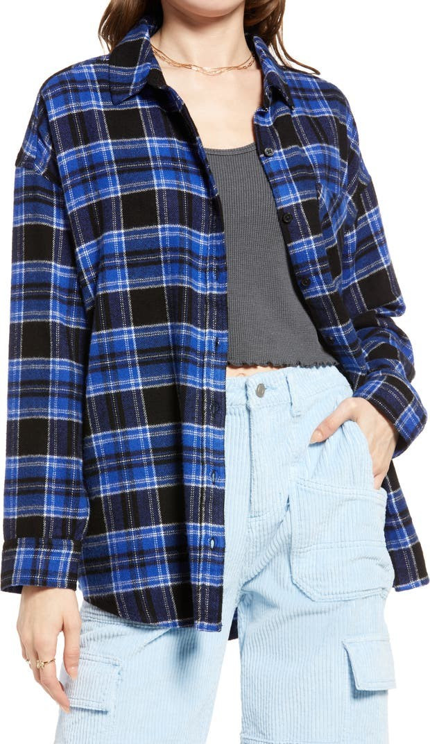 Boyfriend Plaid Button-Up Shirt | Nordstrom
