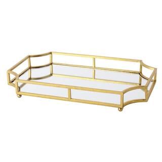 Kate and Laurel Ciel Gold Decorative Tray 209044 - The Home Depot | The Home Depot