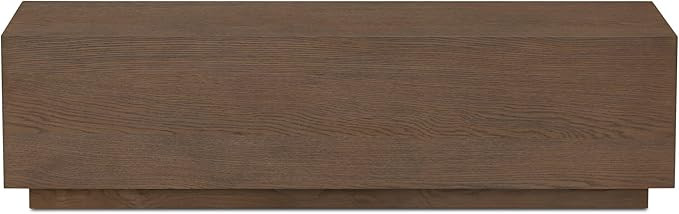 Mirelda Coffee Table, Narrow Rectangular Solid Oak, Oak Veneer, Dark Brown | Amazon (US)