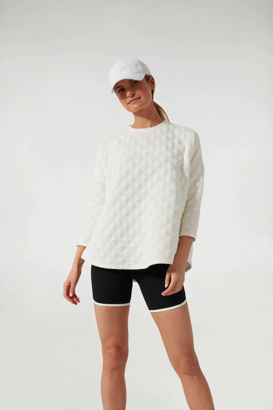 White Quilted Crewneck Pullover | Tuckernuck (US)