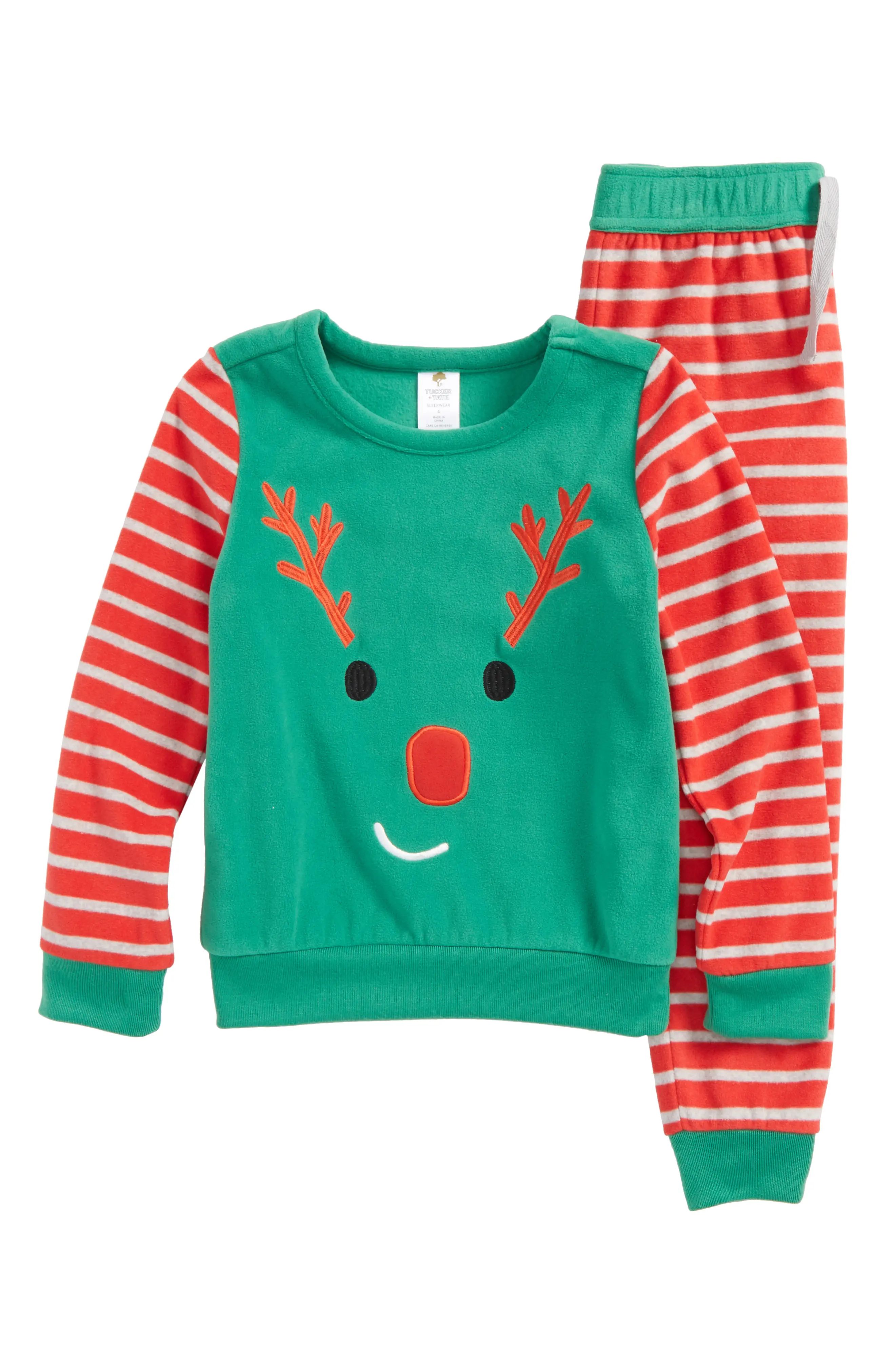 Reindeer Fitted Two-Piece Pajamas Set | Nordstrom