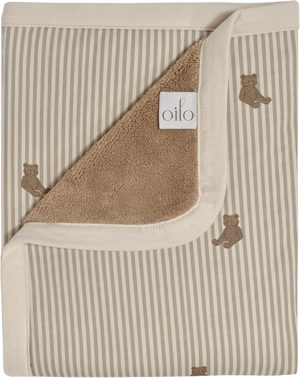 Bear Baby Blanket, Teddy Bear Baby Blanket with Ultra, Soft Plush Backing & Organic Cotton Jersey Print, Double, Layered, Cozy 30x40 Blanket for Newborns & Toddlers | Amazon (US)