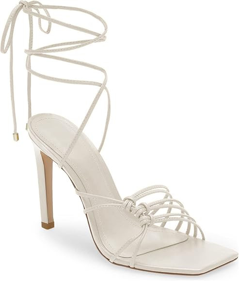 Juliet Holy Womens Lace Up Heeled Sandals Square Open Toe Stiletto Heels Strappy Summer Dressy Sh... | Amazon (US)