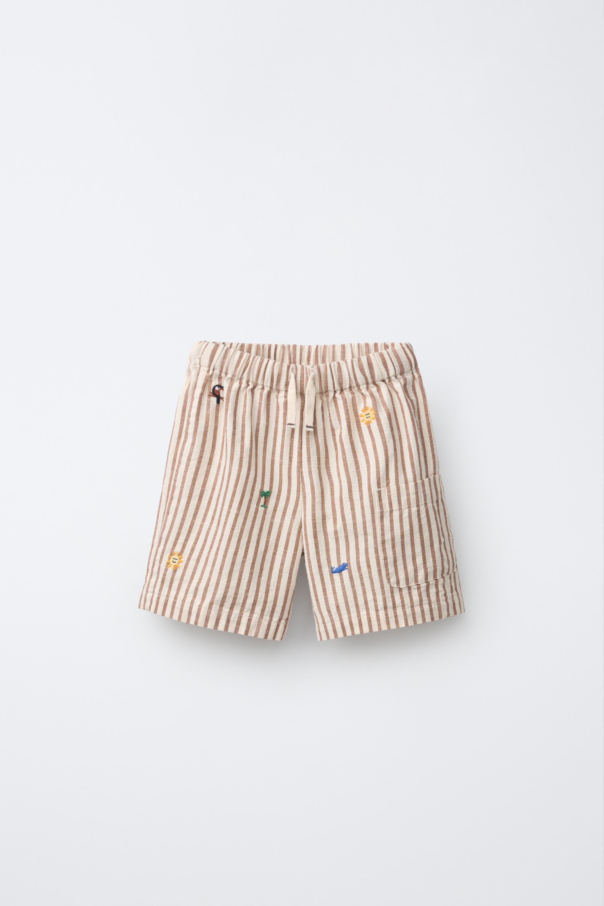 Bermudashorts mit elastischem Bund und verstellbarem Kordelzug vorne. Aufgesetzte Taschen vorne u... | Zara DE