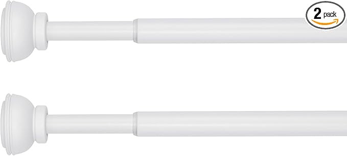KXLIFE 1/2-inch Decorative Spring Tension Curtain Rod, Adjustable Tension rods, White, (22-36 Inc... | Amazon (US)
