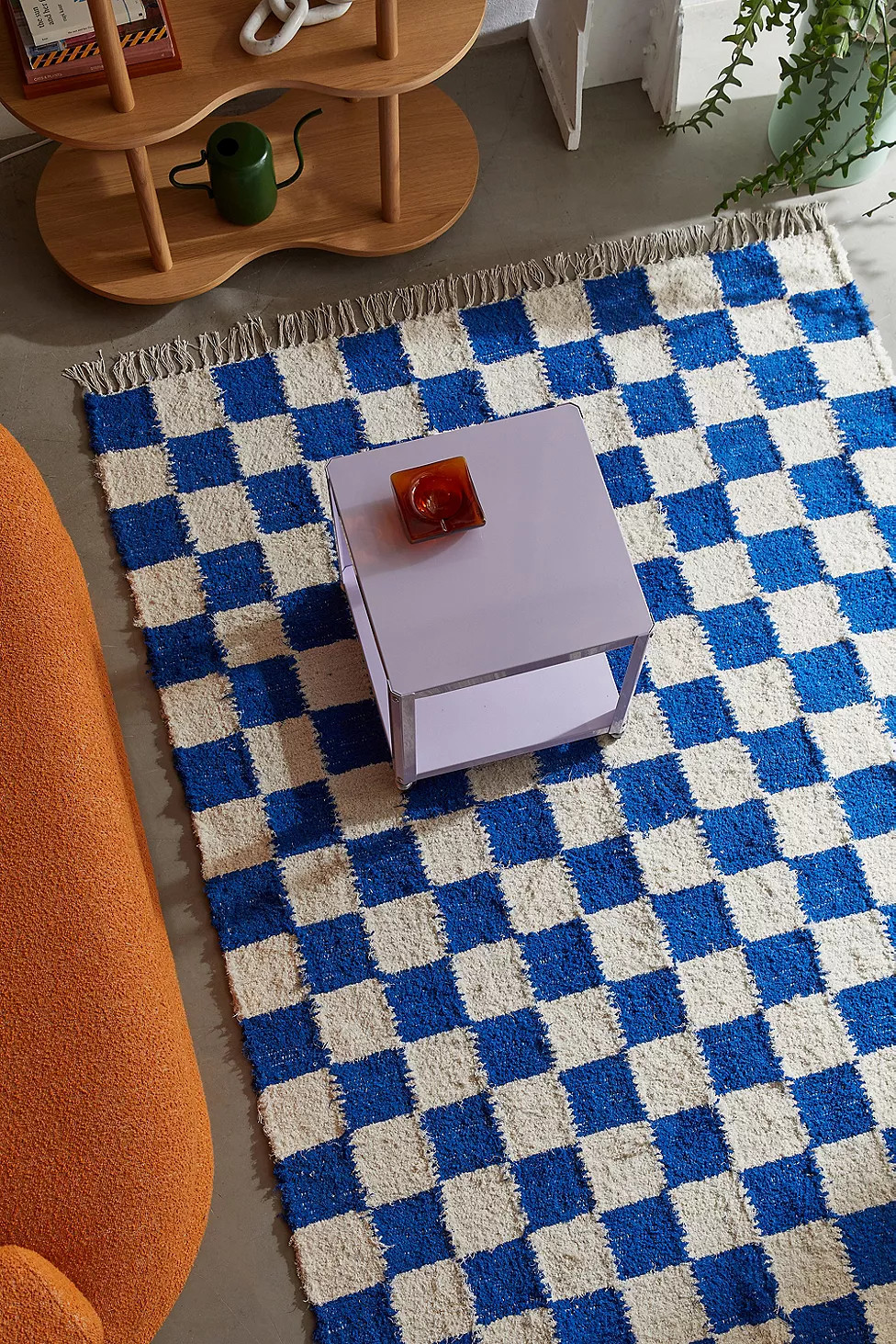Checkerboard Blue 5x7 Rug | Urban Outfitters (EU)