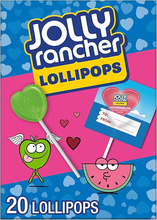 JOLLY RANCHER Assorted Fruit Flavored, Valentine's Lollipops Box, 9.2 oz (20 Pieces) | Amazon (US)