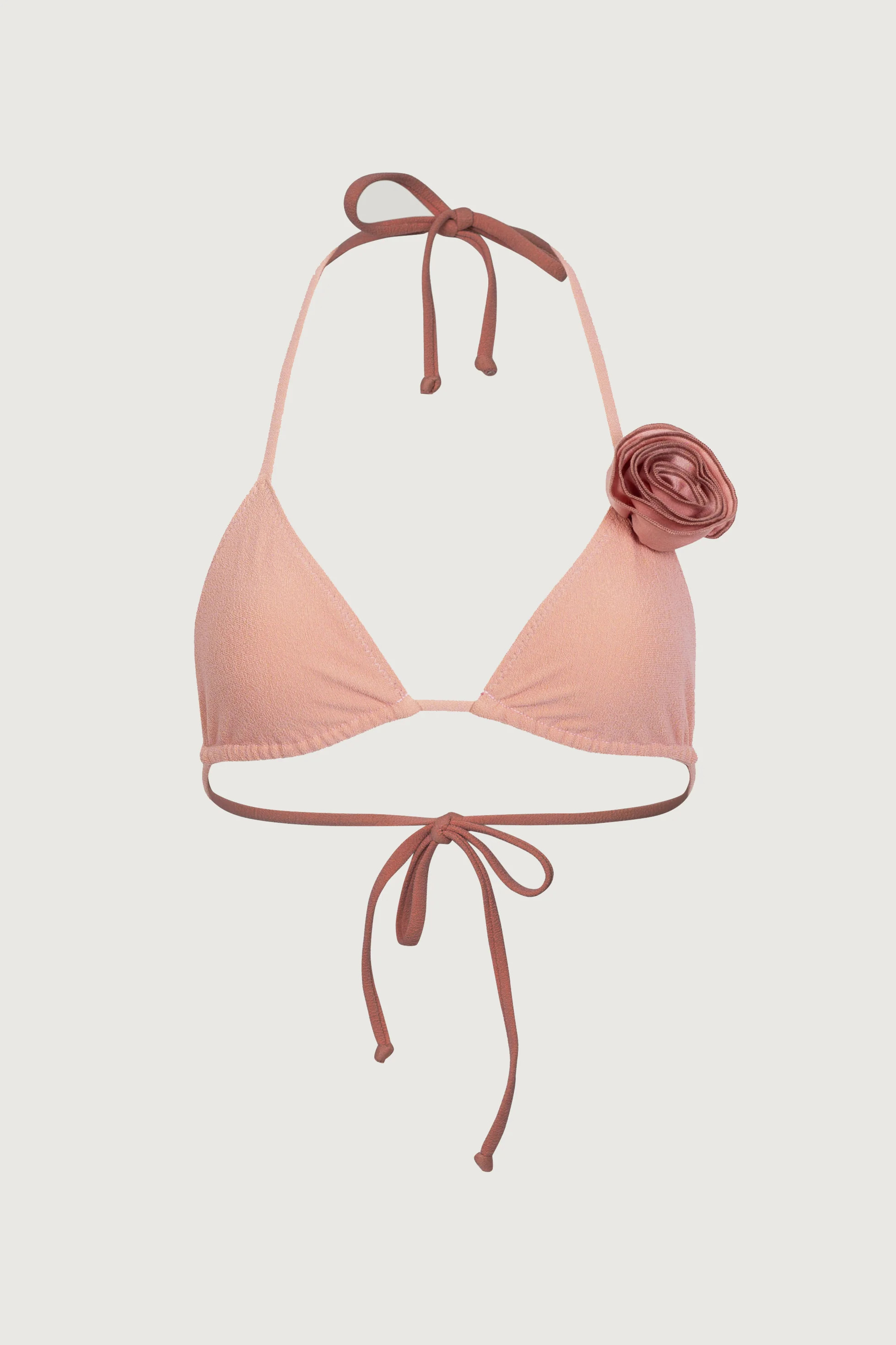 Rosette Triangle Top (Faux Suede Blush/Blush) | SAME