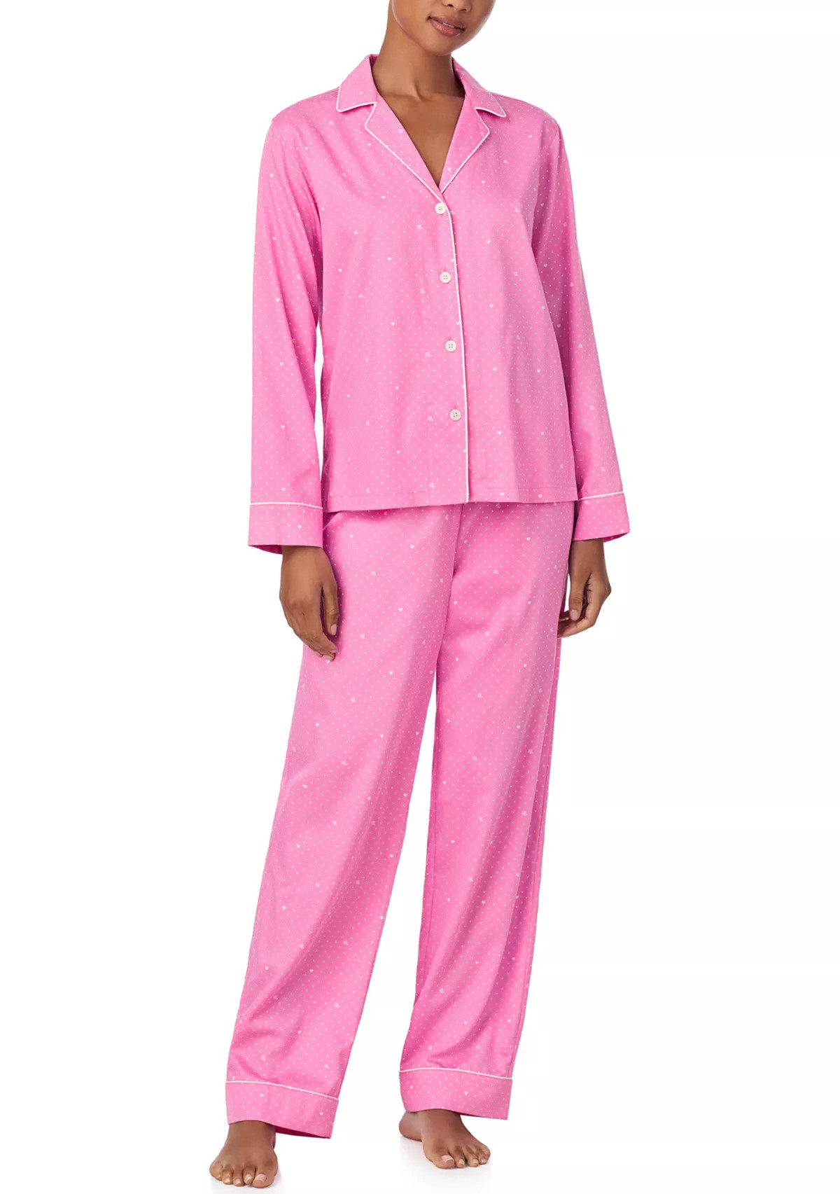 Long Sleeve Notch Collar Long Pant Pajama Set | Belk