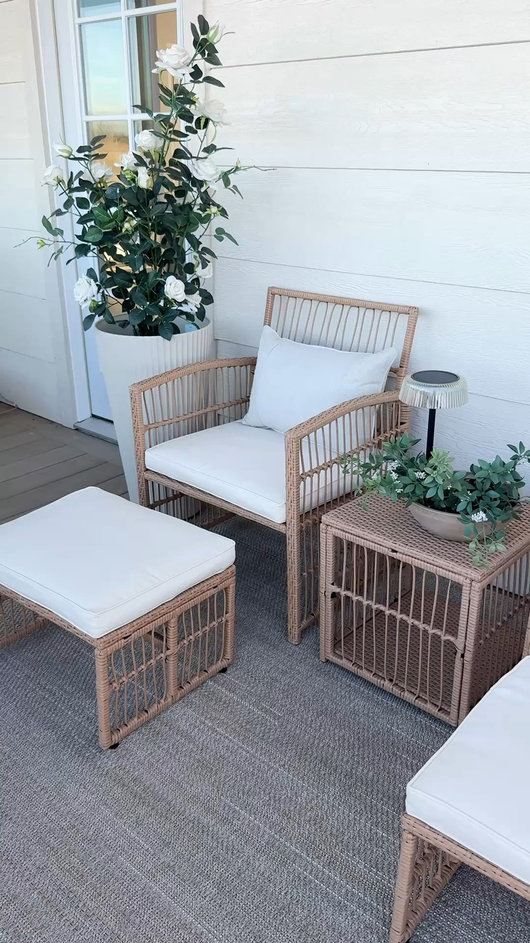 #ad This @Wayfair outdoor seating set is perfect for smaller spaces. Love the woven detail and that it comes with ottomans and a little table! #wayfair #wayfairpartner #outdoor #wishyouwerehere

#LTKHome #LTKSaleAlert