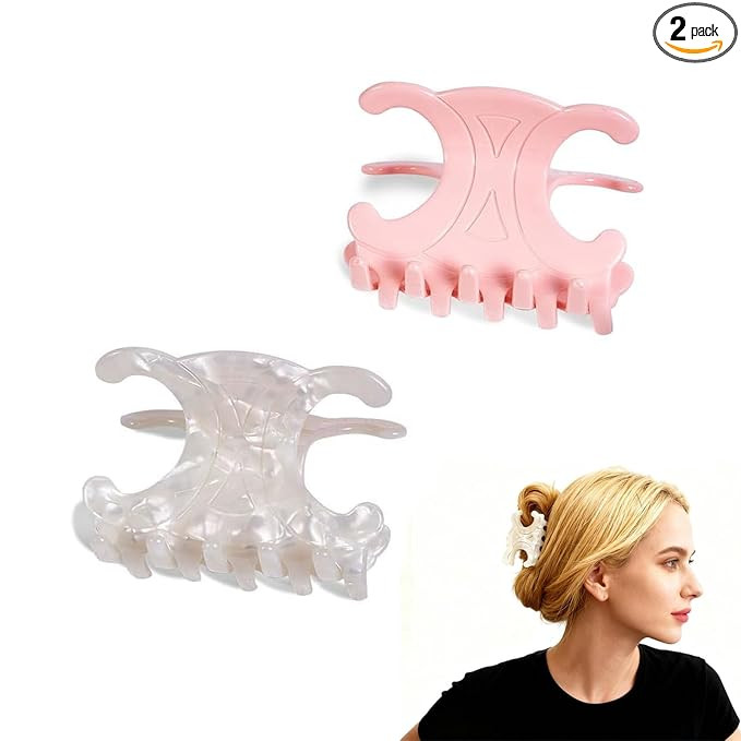 Premium Durable Acetate Butterfly Hair Clips, 2 Pack Multi- Hair Clip Set – Strong Grip Butterf... | Amazon (US)