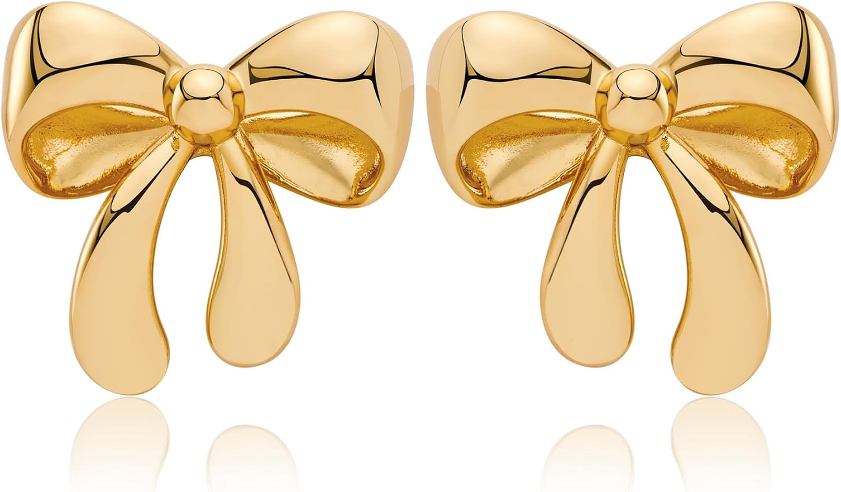 FAMARINE Gold Silver Bow Earrings for Women Fashion Earrings Gift | Amazon (US)