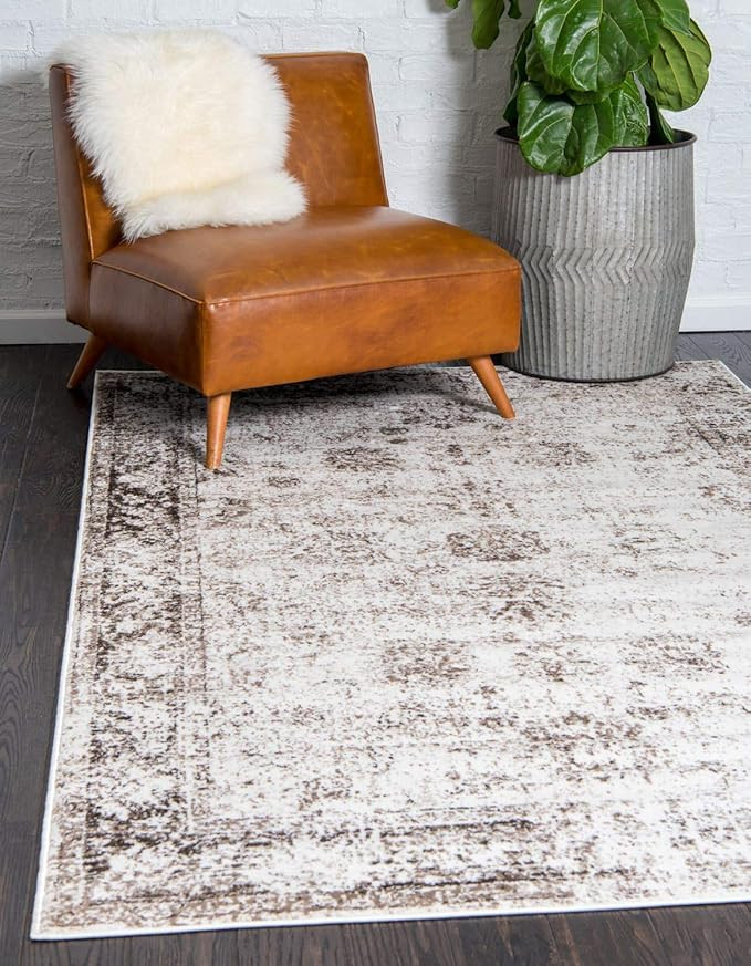 Unique Loom Sofia Collection Area Rug - Casino (5' 3" x 8' Rectangle, Beige/ Tan) | Amazon (US)