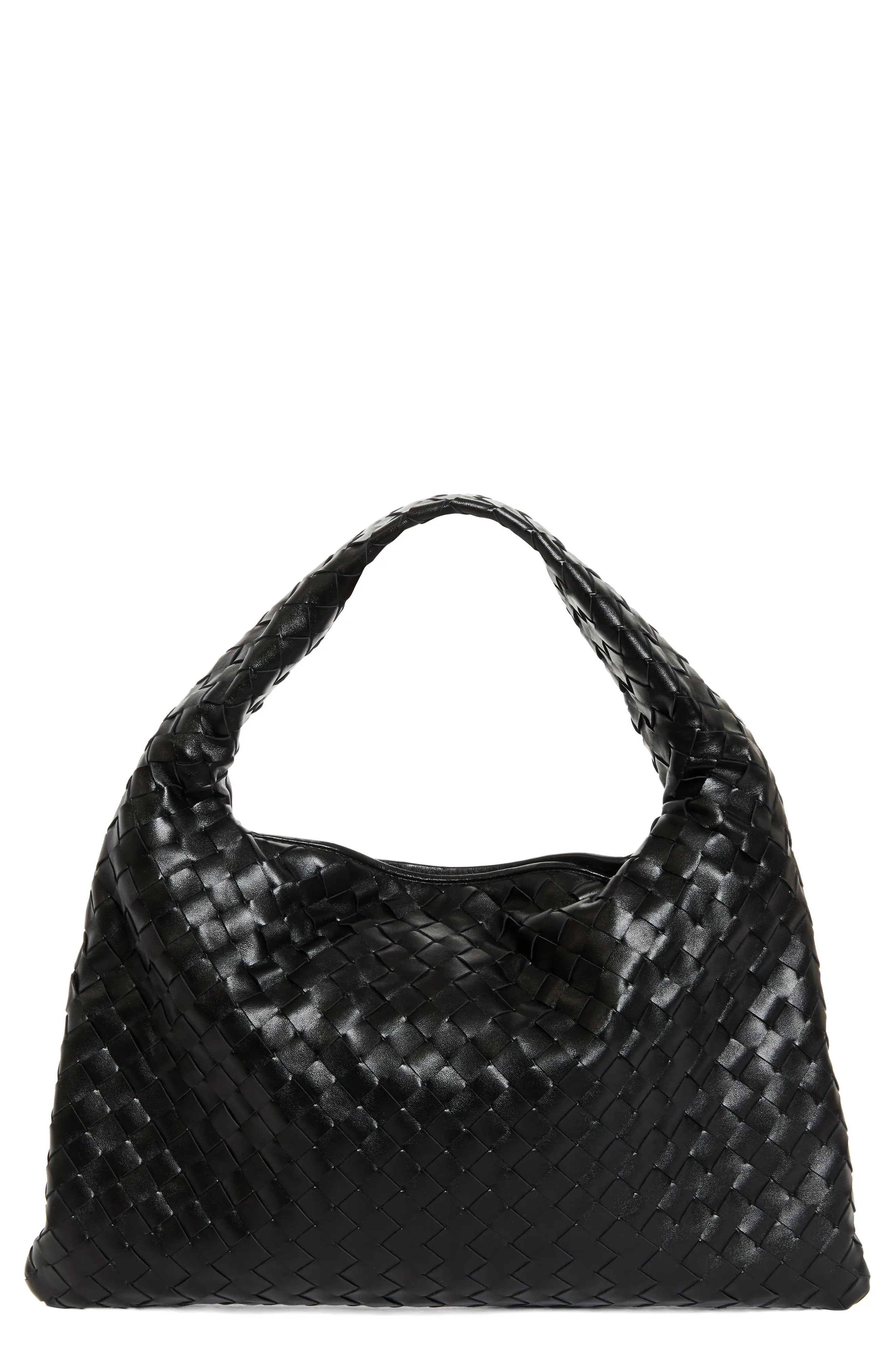 Bottega Veneta Small Hop Intrecciato Leather Hobo Bag in 2190 Fondant-M Brass at Nordstrom | Nordstrom