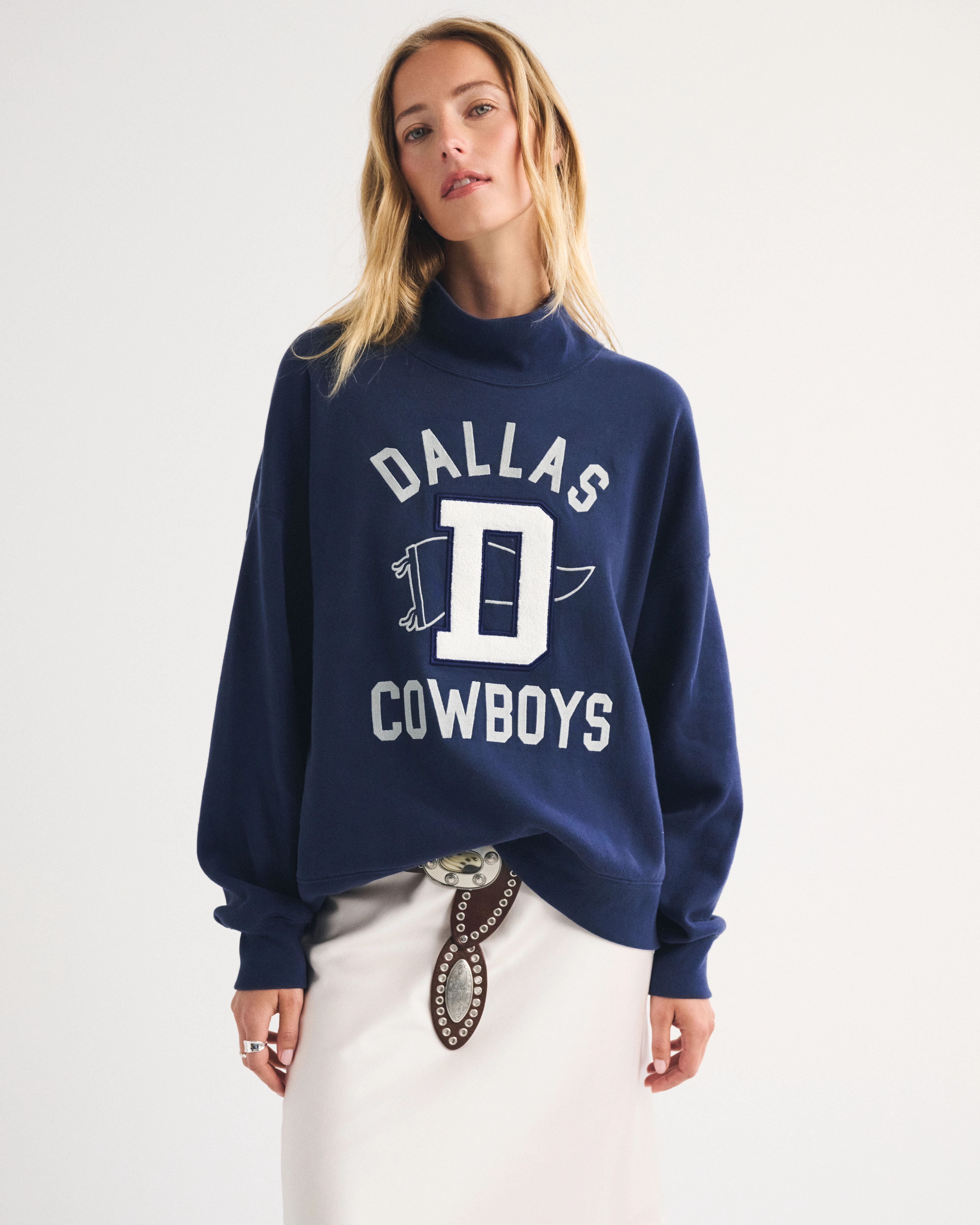 Dallas Cowboys Sunday Oversized Funnel Neck Sweatshirt | Abercrombie & Fitch (US)