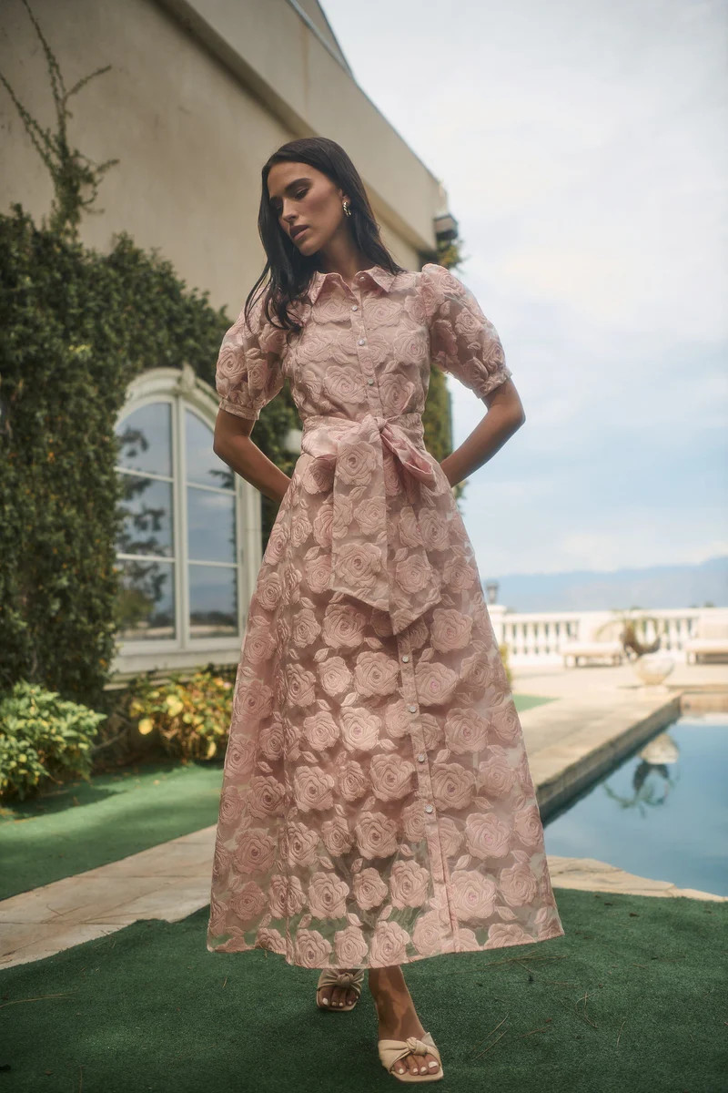 Midnight Rose Aveline Collared Maxi Dress | Sugarlips