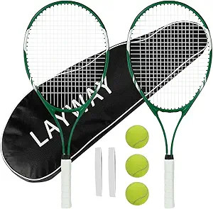 Tennis Rackets 2 Players Recreational for Beginners,Pre-Strung 27 Inch Light Adult Racquet Set fo... | Amazon (US)