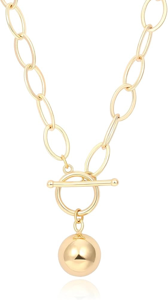 Aobei Pearl 18K Gold Plated Moon Star Lion Evil Eye Love Heart Cross Pendant Necklace Medallion P... | Amazon (US)