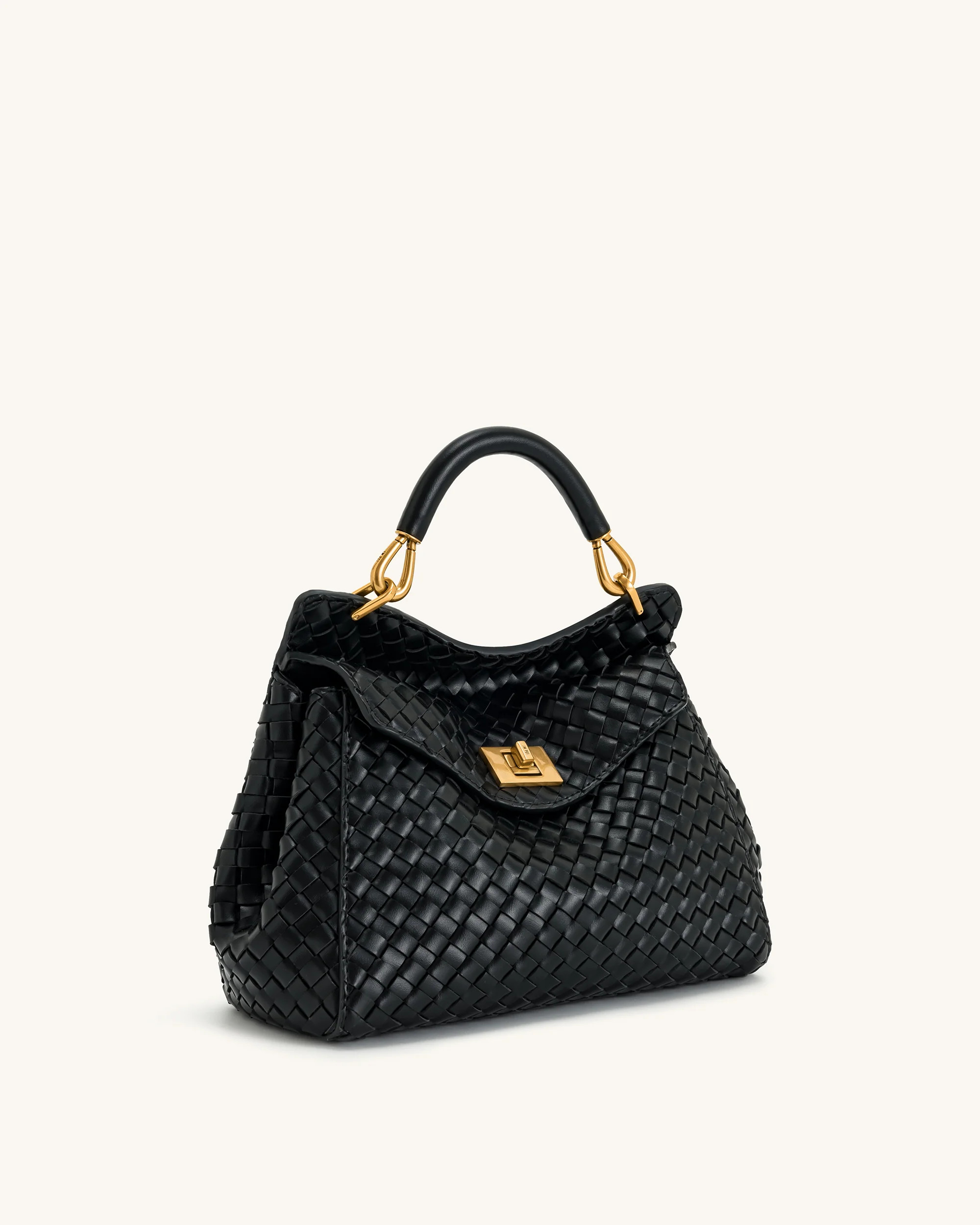 Lucia Classic Top Handle Woven Bag - Black | JW PEI US