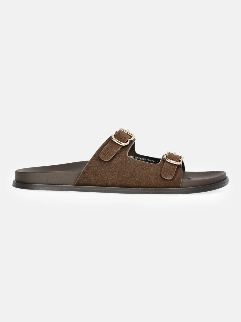 Free Assembly Women's Double Strap Footbed Slide Sandals | Walmart (US)