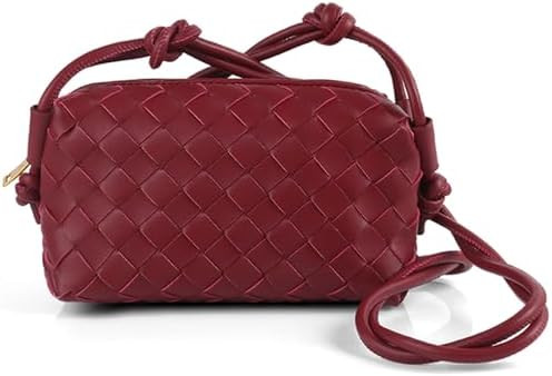 Woven Crossbody Bags For Women, Small Handmade Purse Clutch Shoulderbag Handbag, Zipper Closure | Amazon (US)