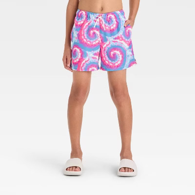 Boys' Tie-Dye Printed Swim Trunks - art class™ | Target