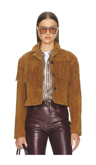 BLANKNYC Faux Suede Fringe Jacket in Brown. - size S | Revolve Clothing (Global)