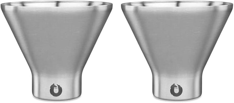 SNOWFOX Premium Vacuum Insulated Stainless Steel Martini Glass, Set of 2, Martinis Stay Icy Cold,... | Amazon (US)