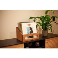 Solid Wood Album Storage Box | Rustic Real Holder Modern Lp Record Organizer For Collectors Organization | Etsy (US)