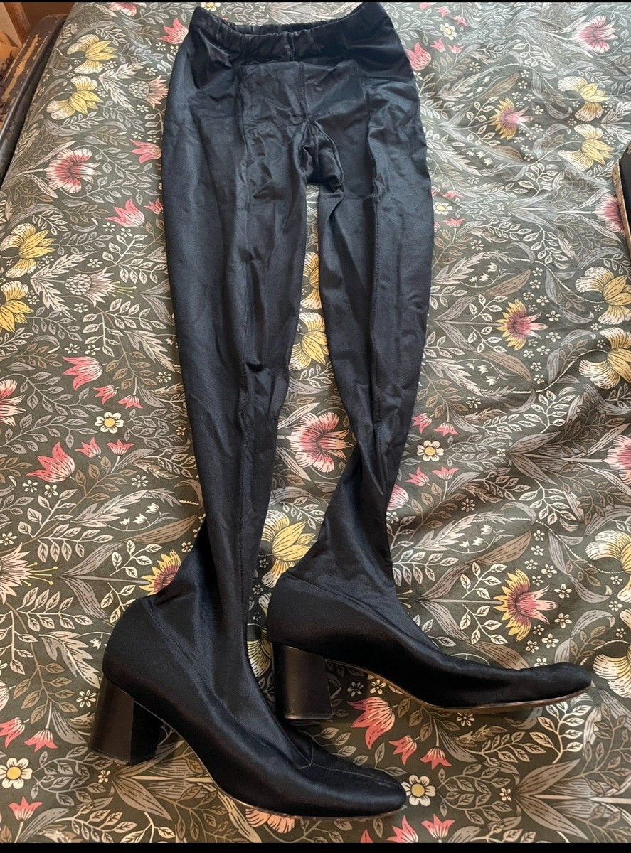 1960s Black Pan-T-boots Size USA 7-8 Vintage Rare Mod xs combination boot pants | eBay | eBay US