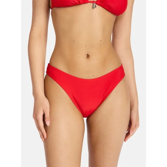 No Boundaries Embroidered High Cut Bikini Bottoms, Women's XXS to XXL | Walmart (US)