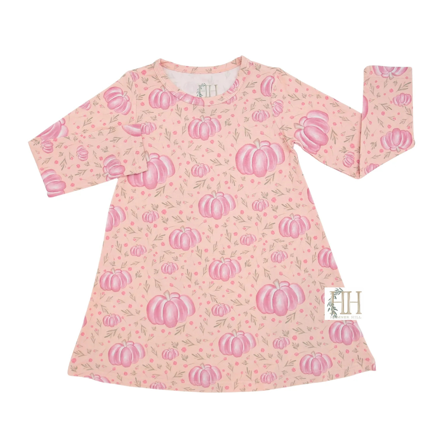 Girls Floral Pumpkin Bamboo Dress | Hamner Hill