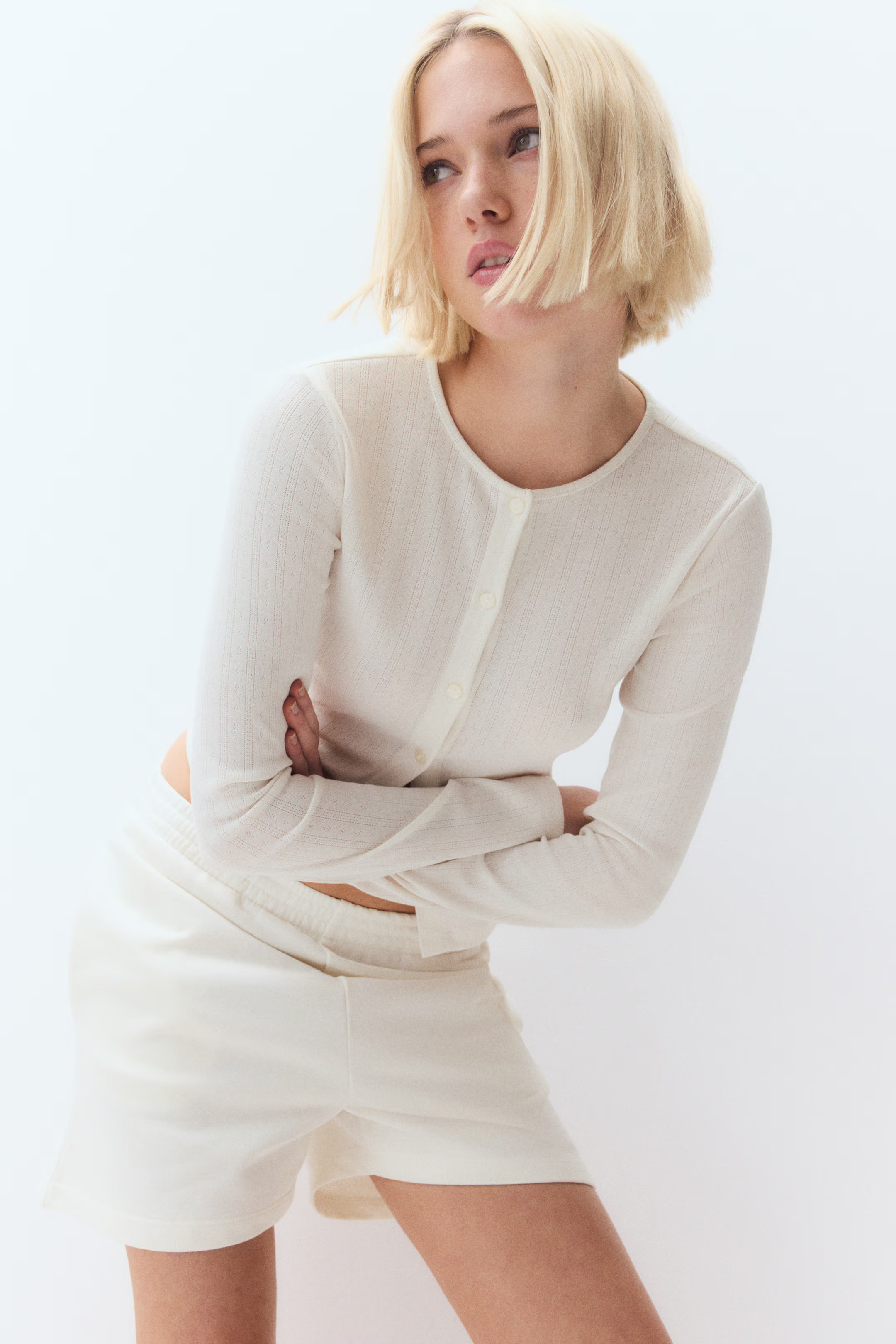 Pointelle Jersey Cardigan | H&M (US + CA)