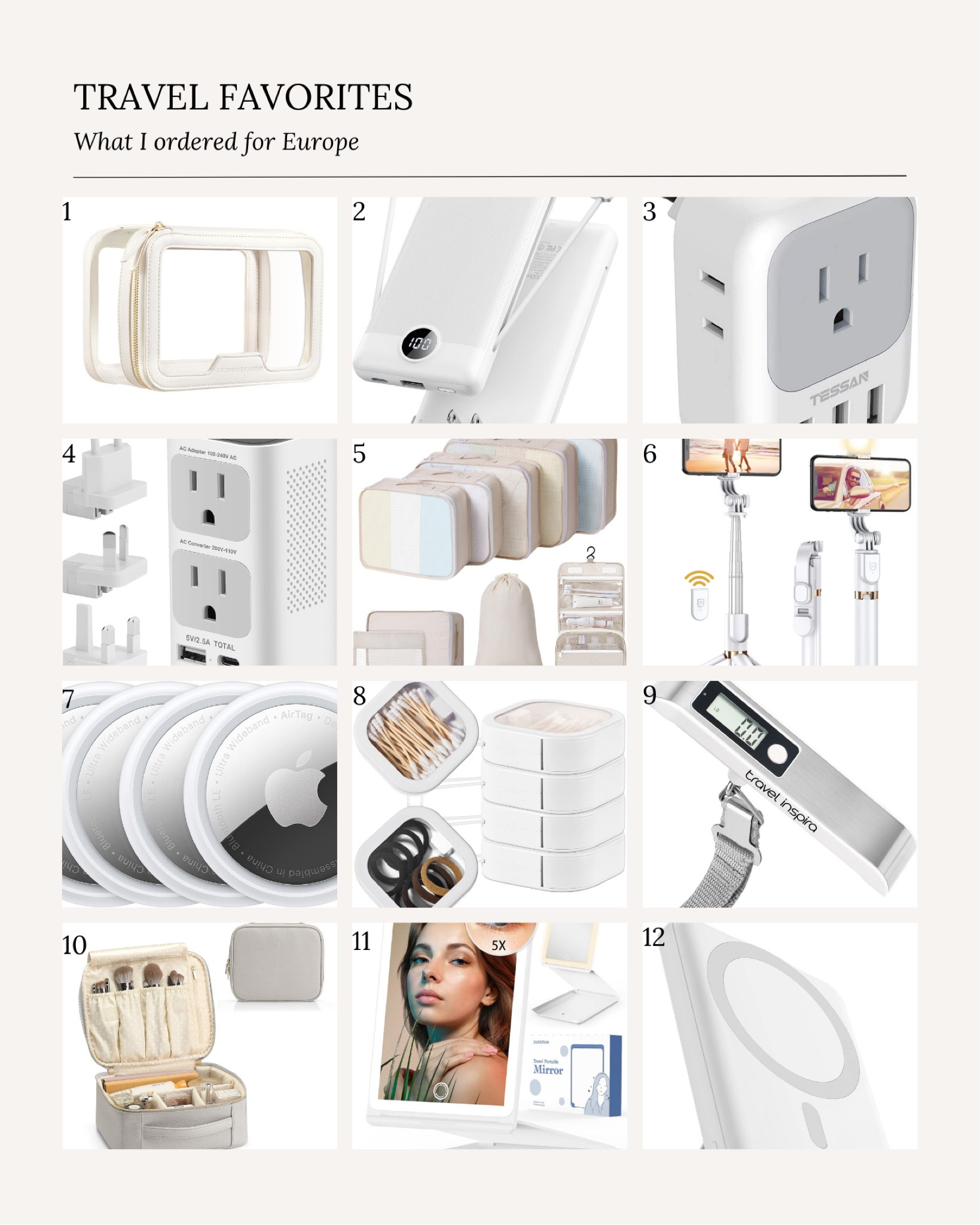 everything I ordered for our summer vacation to europe, from travel adapters to luggage scales, packing cubes, portable chargers & more! all from amazon 

#LTKeurope #LTKtravel #LTKfindsunder100