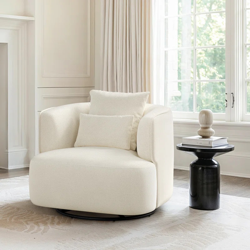 Darna 32.3" Wide Upholstered Swivel Accent Chair | Wayfair North America