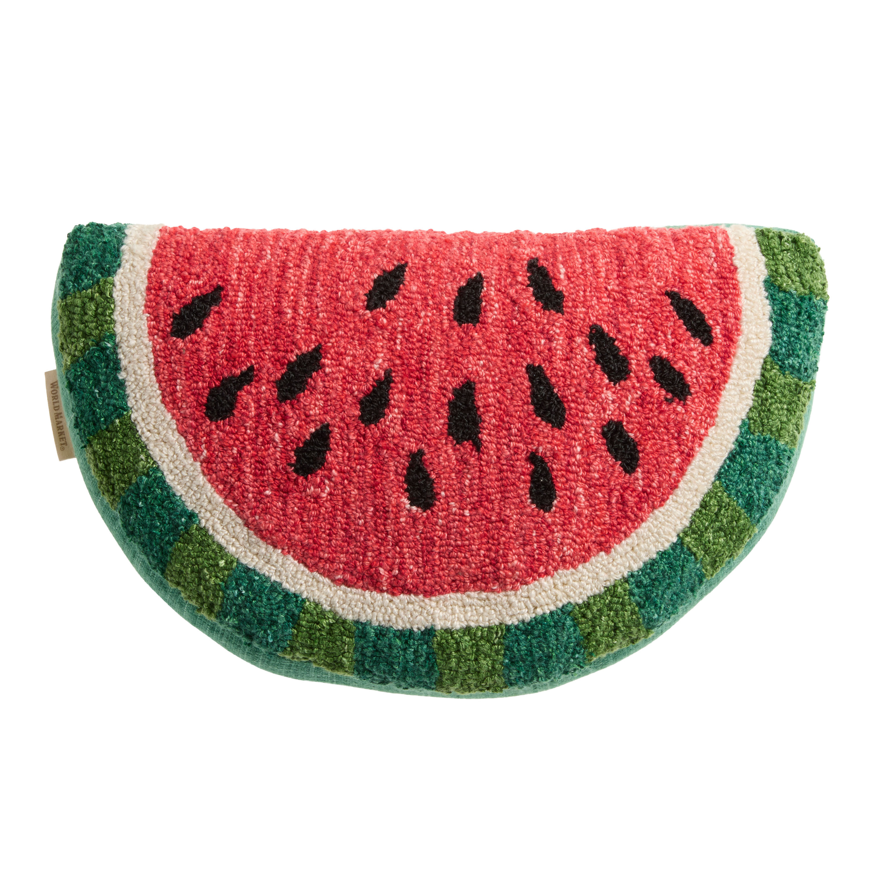 Red and Green Watermelon Shaped Indoor Outdoor Throw Pillow | World Market