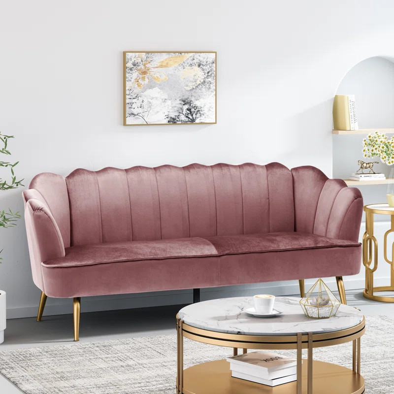 Conesha 76.2" Velvet Flared Arm Sofa | Wayfair Professional