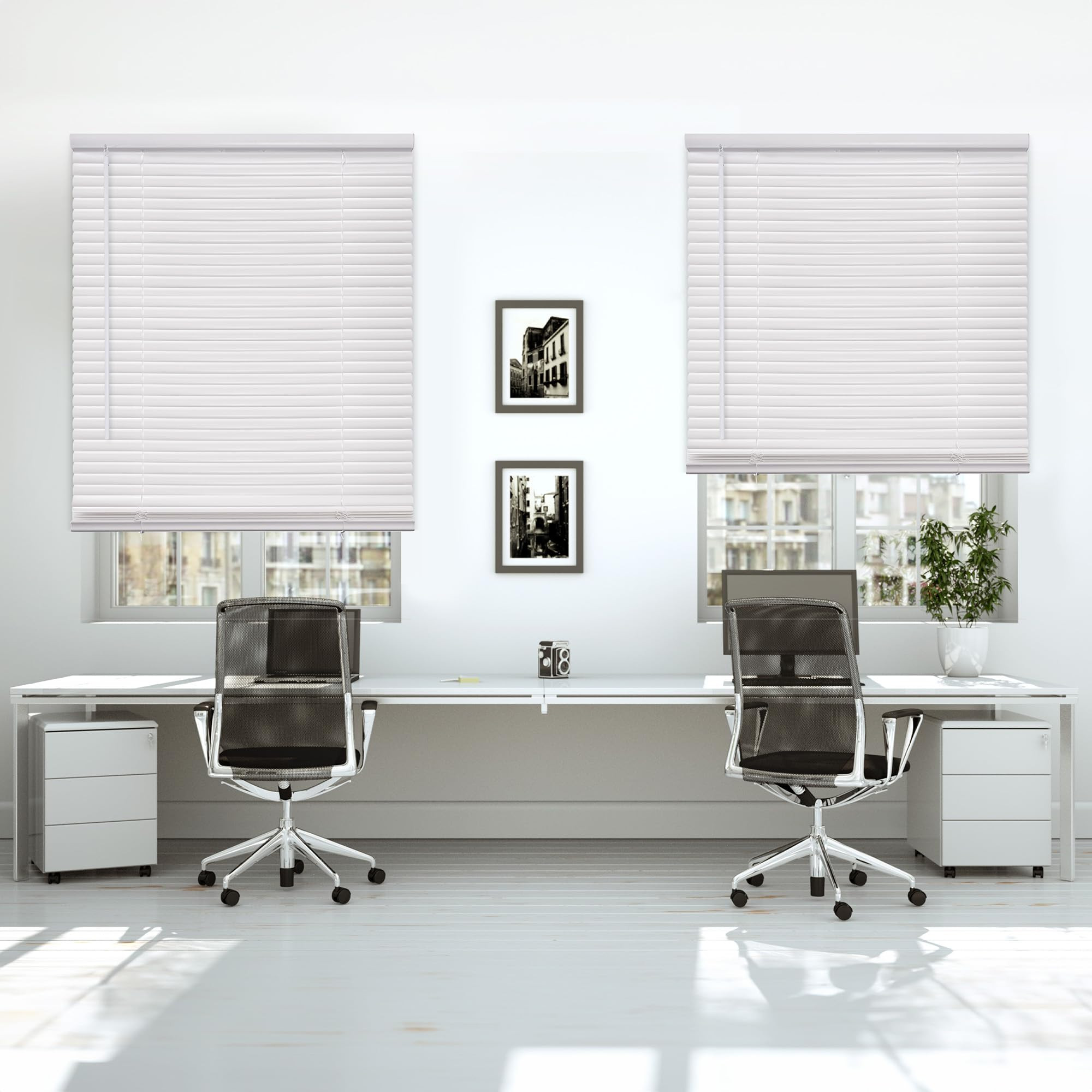 DEZ FURNISHINGS Cordless 1" Mini Blind, Room Darkening, 23" W x 72" H, Pearl White | Amazon (US)