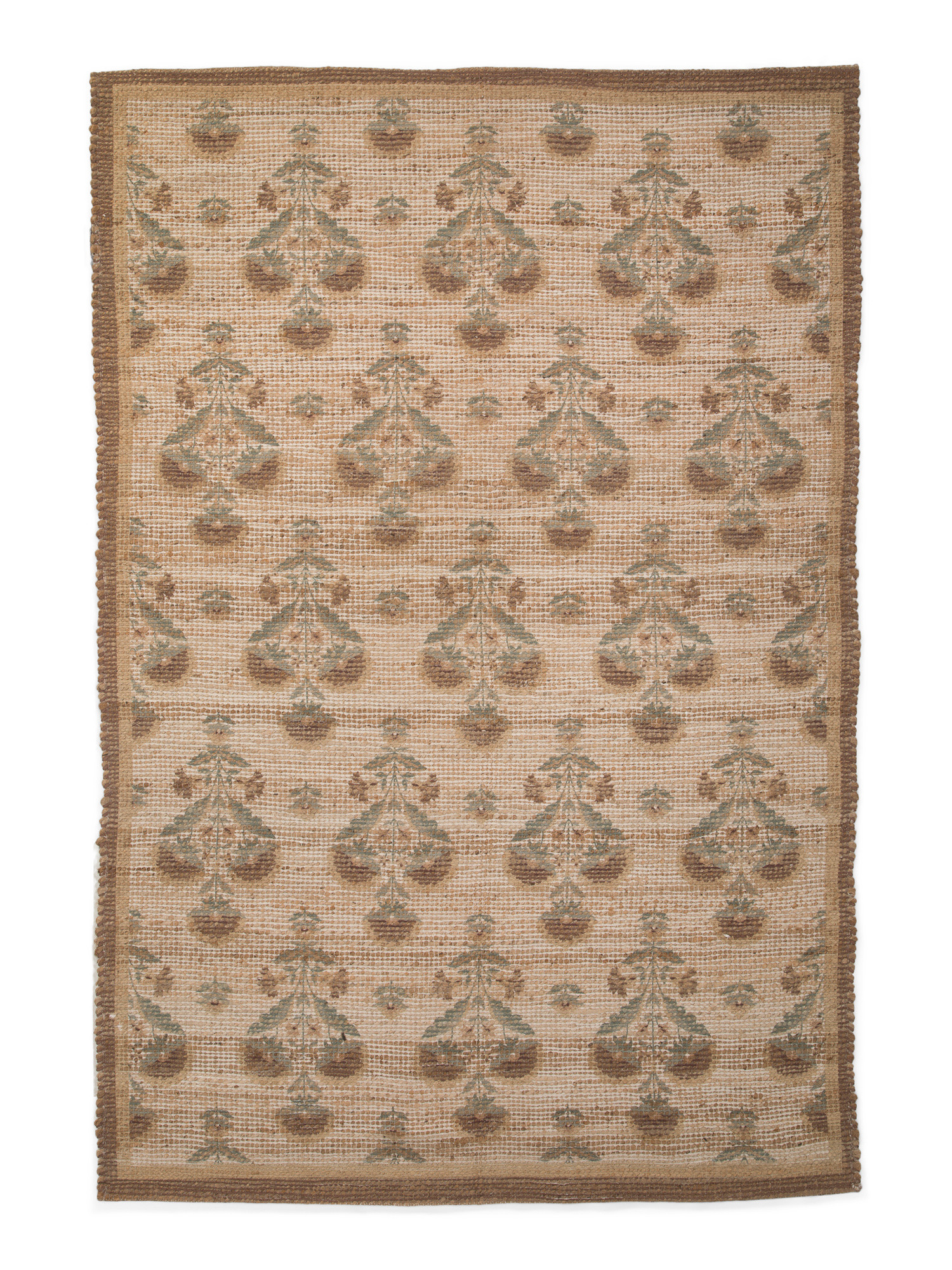 5x8 Jute And Cotton Blend Floral Print Area Rug | TJ Maxx