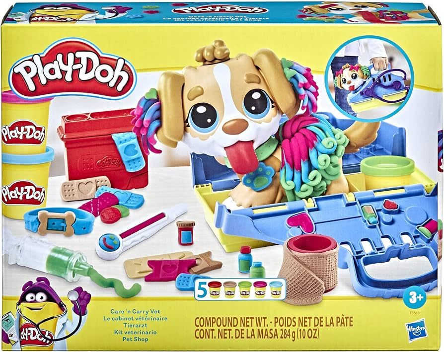 Play-Doh Care 'n Carry Vet Playset for Kids 3 Years and Up with Toy Dog, Storage, 10 Tools, and 5... | Amazon (US)