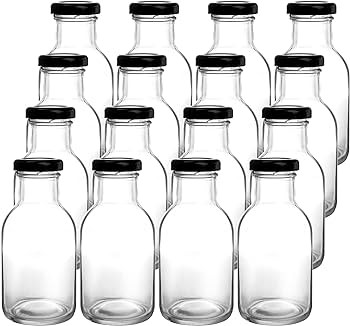 Kingrol 16 Pack 8 oz Hot Sauce Bottles with Leak Proof Screw Caps, Wide Mouth Glass Bottles with ... | Amazon (US)
