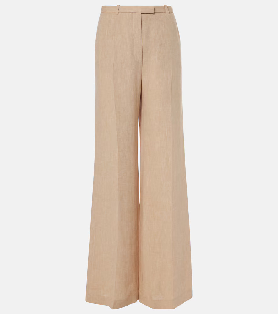 Loro Piana Emmit linen crÃªpe flared pants | Mytheresa (US/CA)