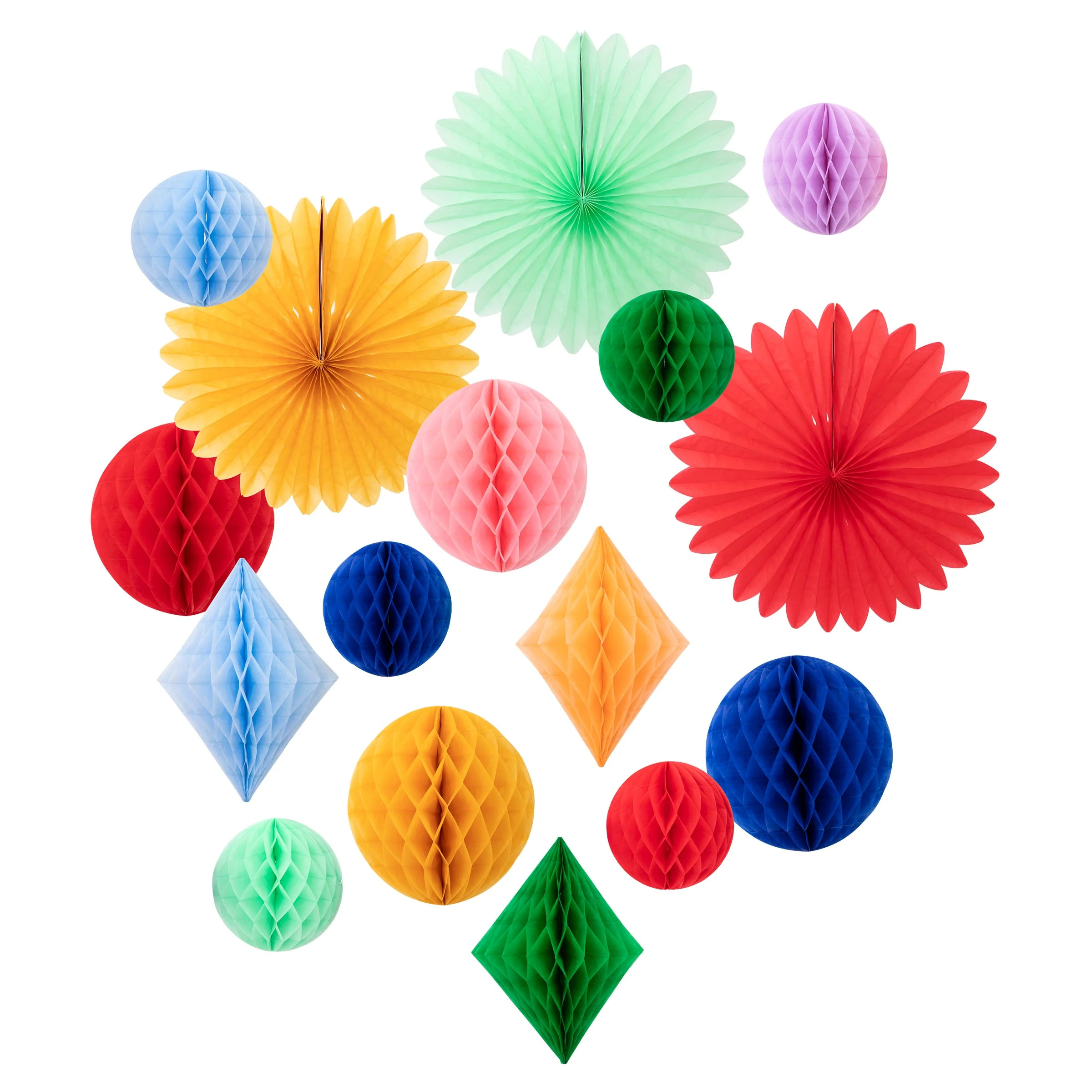 Rainbow Honeycomb Decoration Kit (x 16) | Meri Meri